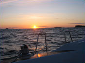 Sunset over Staffa